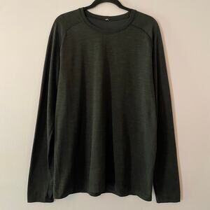 Lululemon Charcoal Black Gray Long Sleeve Tech Shirt Loungewear Men's size XL